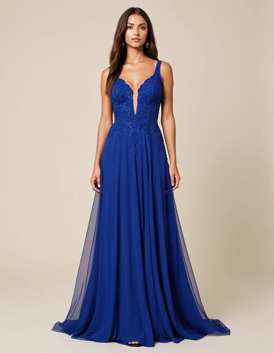 Model in einem Guest Maxi Gown