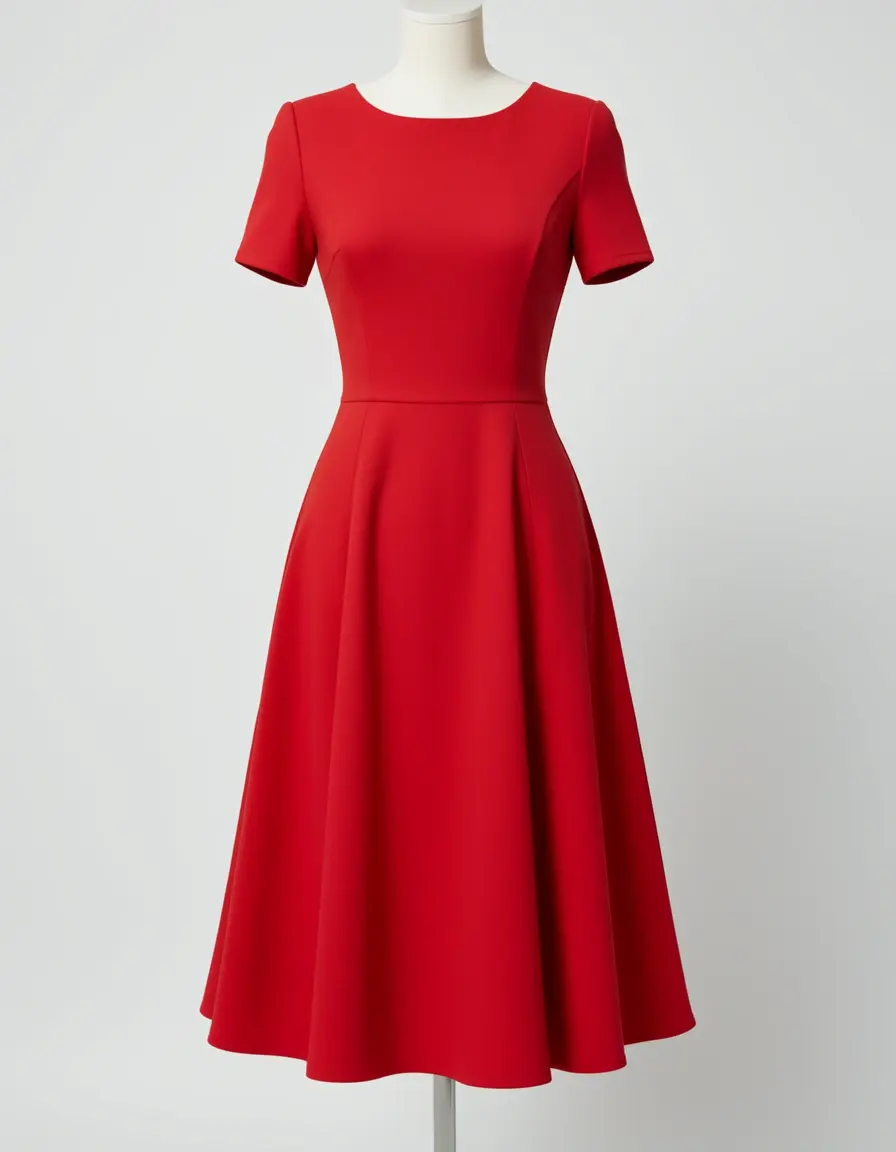 Rotes A-Linien Kleid klassisch