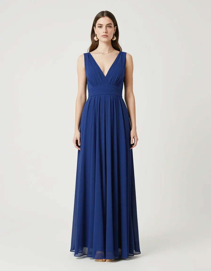 Bodenlanges Chiffon Maxikleid für den großen Auftritt an Silvester