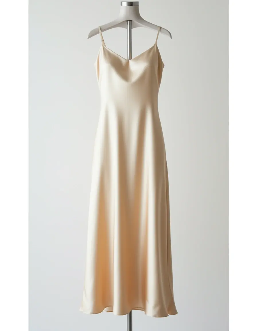 Champagner Satin Slip Dress