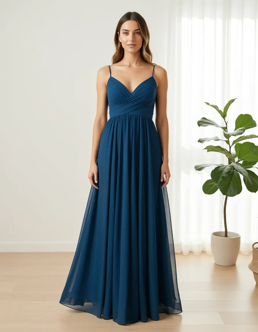Luftiges Chiffon Maxikleid für sommerliche Abibälle