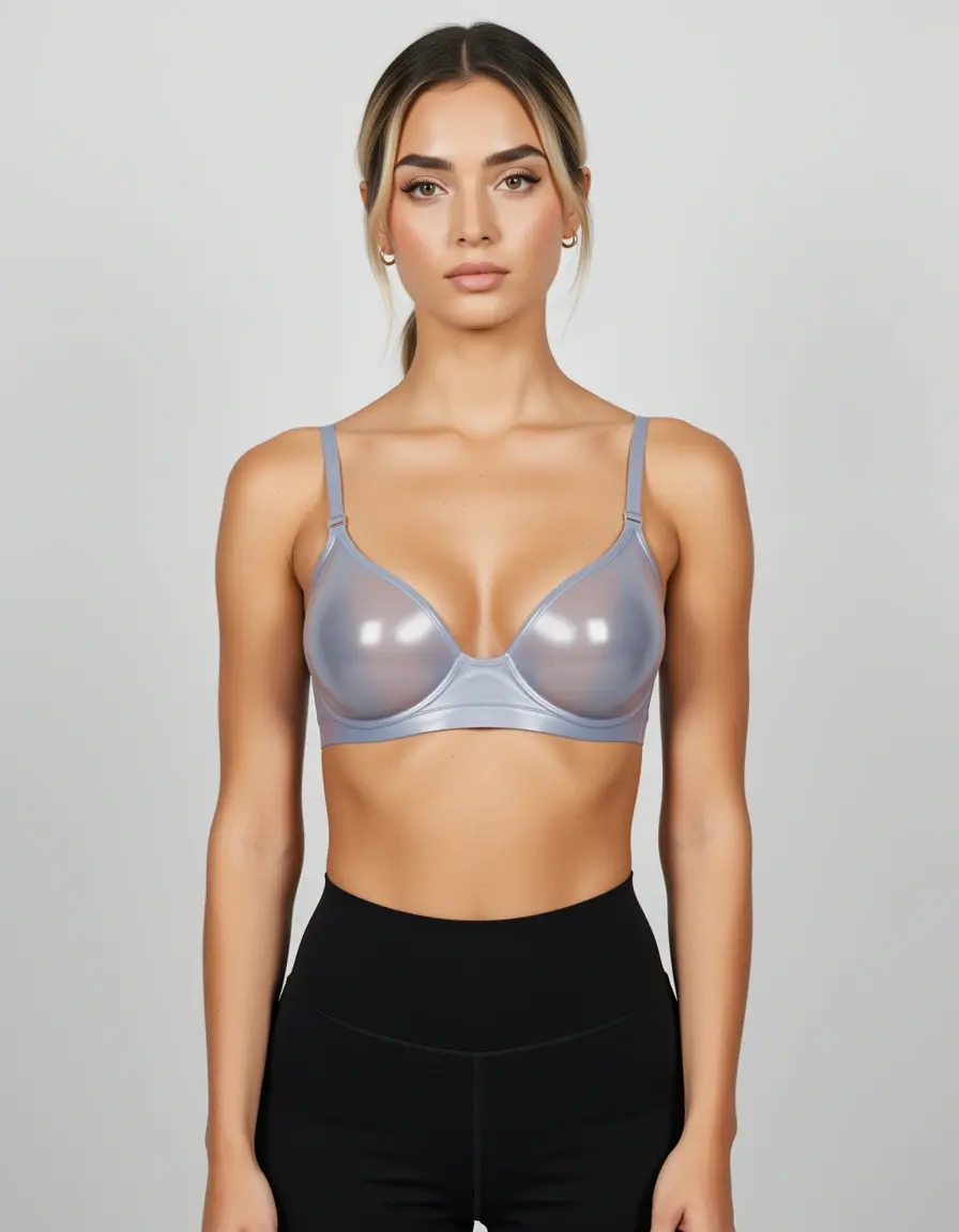 female with silicone backless bra
