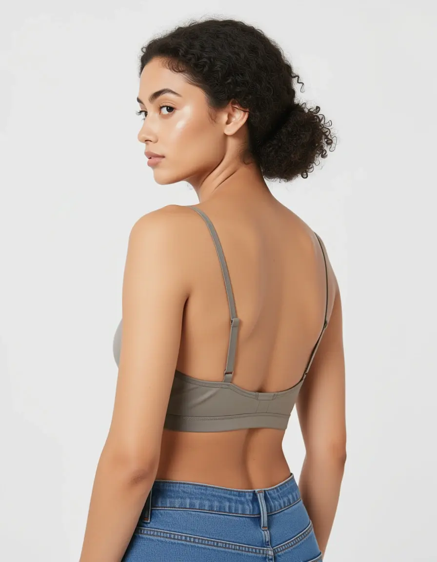 model in invisible backless bra