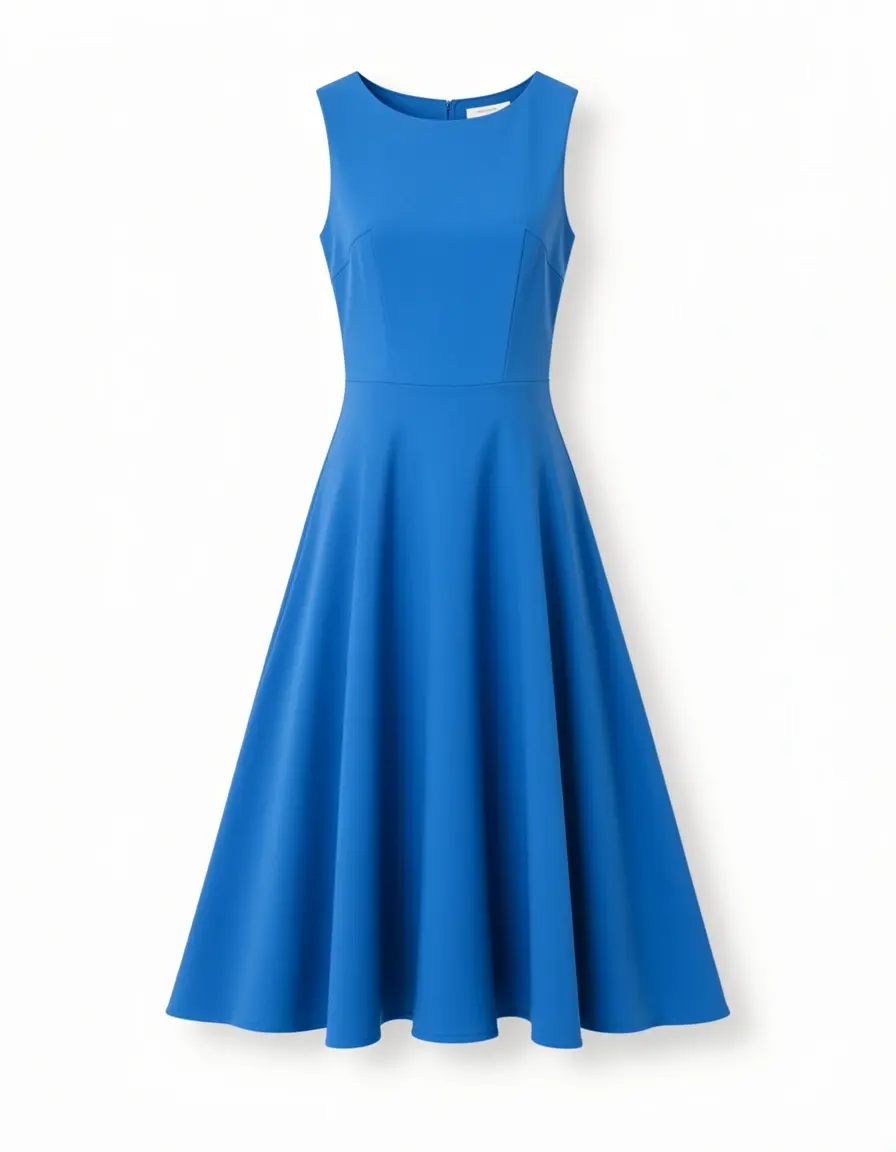 Azurblaues A-Linien Kleid für Damen