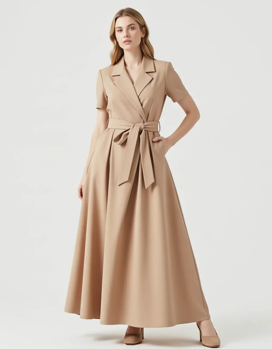 Elegantes Kleid mit Gürtel zur Taillenbetonung