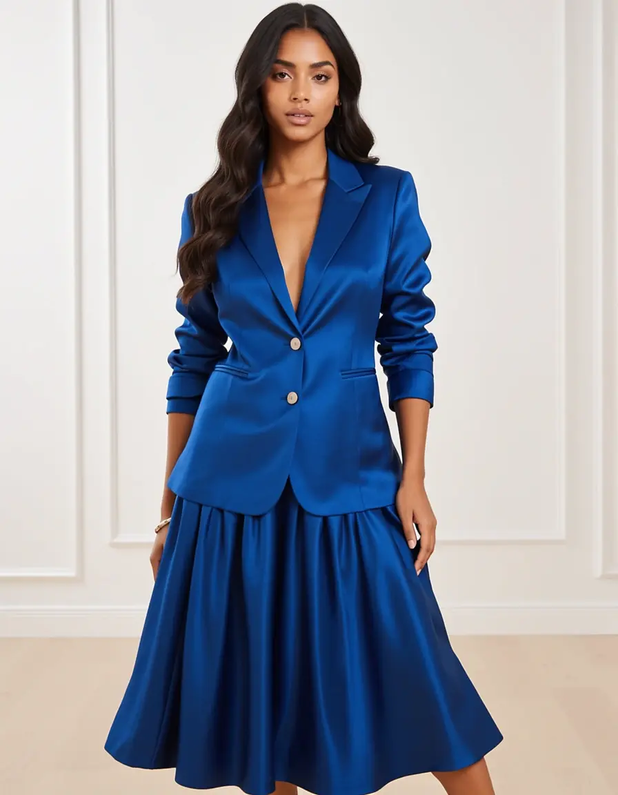 satin blazer dress