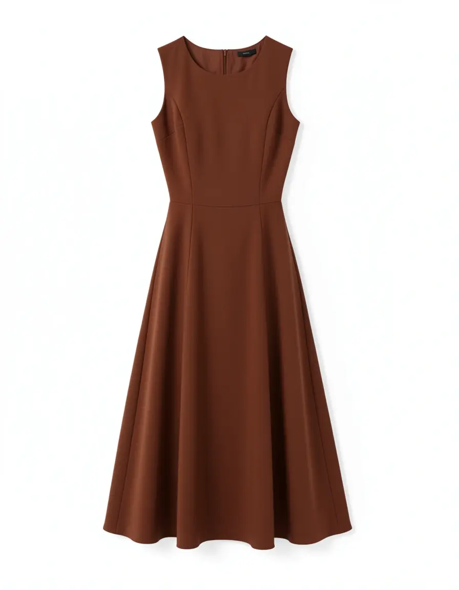 Kastanienbraunes A-Linien Kleid