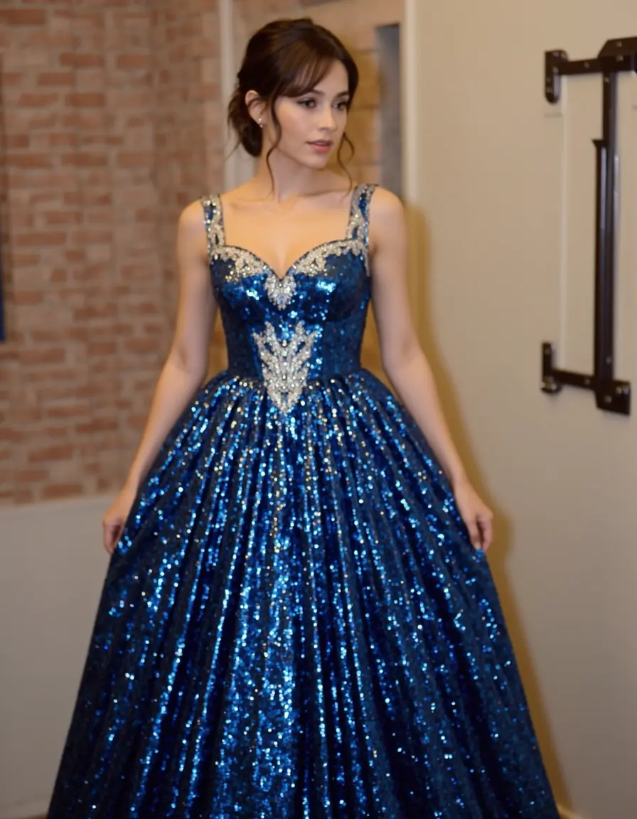 Glitzerndes Pailletten Ballkleid