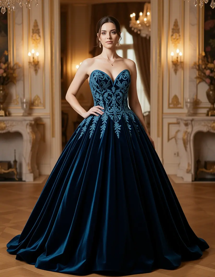 Samt Ballkleid für festliche Anlässe