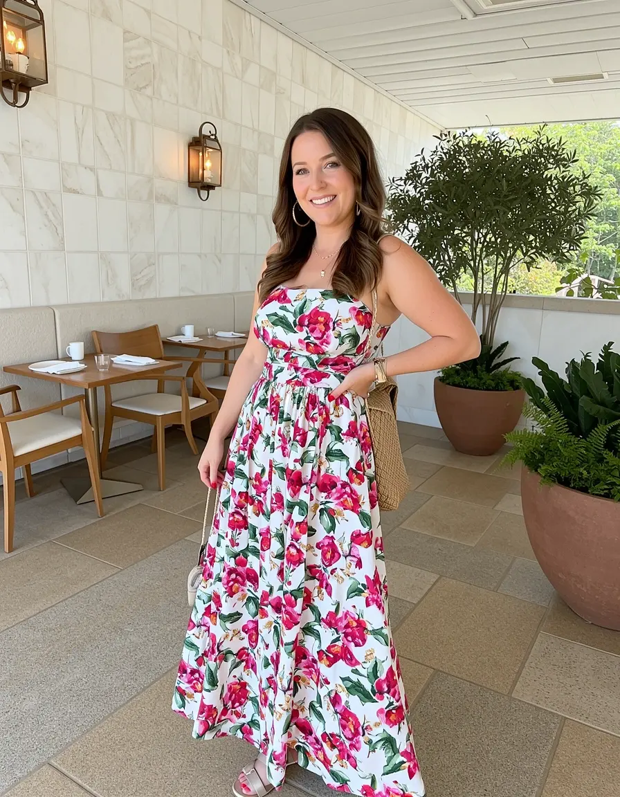 Damen Kleider für Hochzeitsgäste Floral Maxi