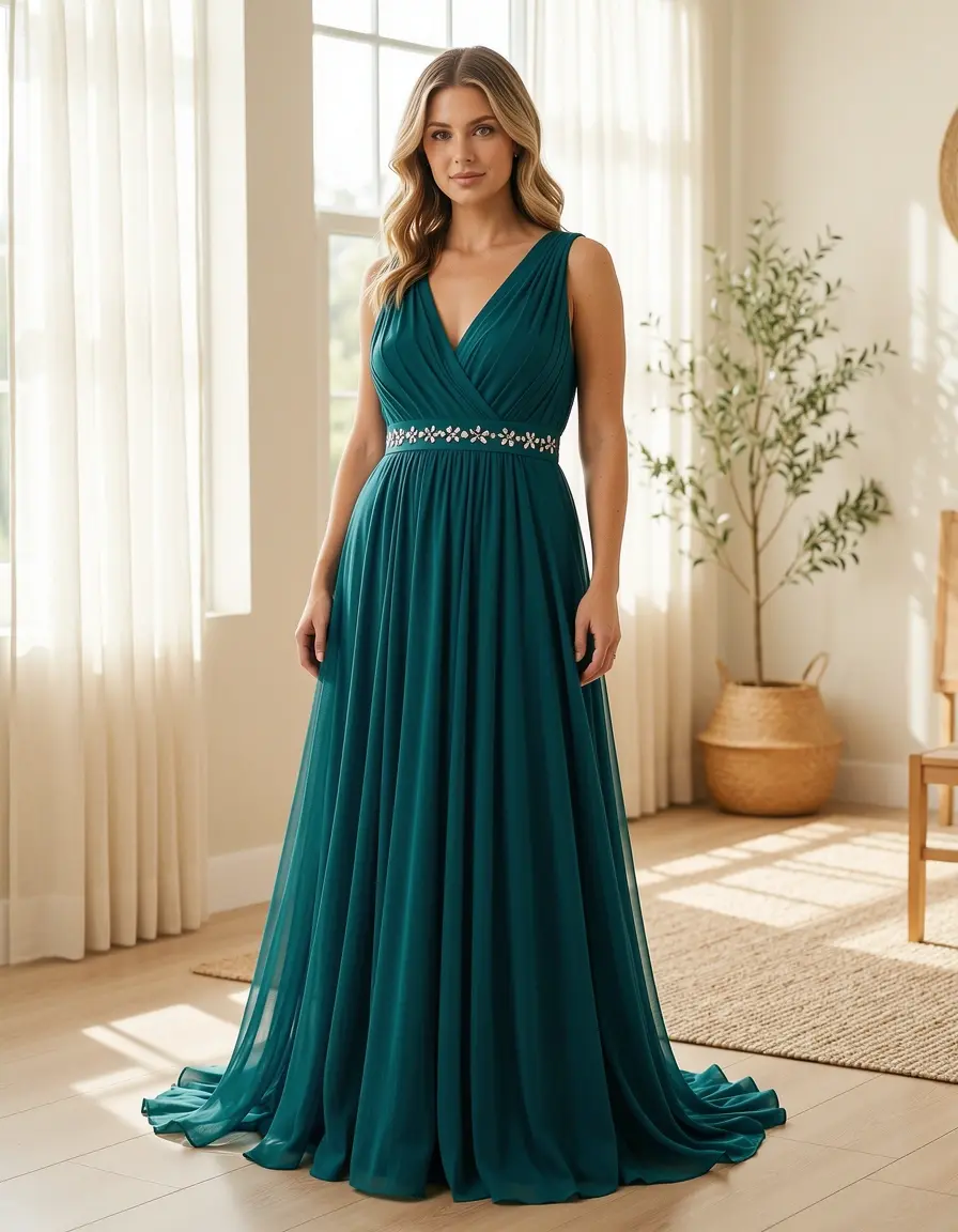 Langes Chiffonkleid für festliche Anlässe
