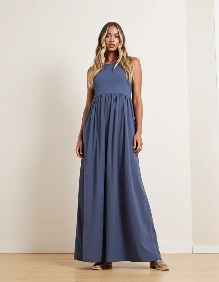 woman in long women's maxi dress