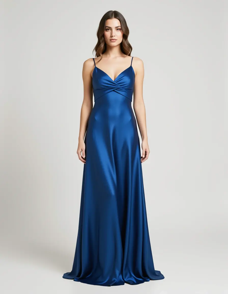 female in long women's satin maxi