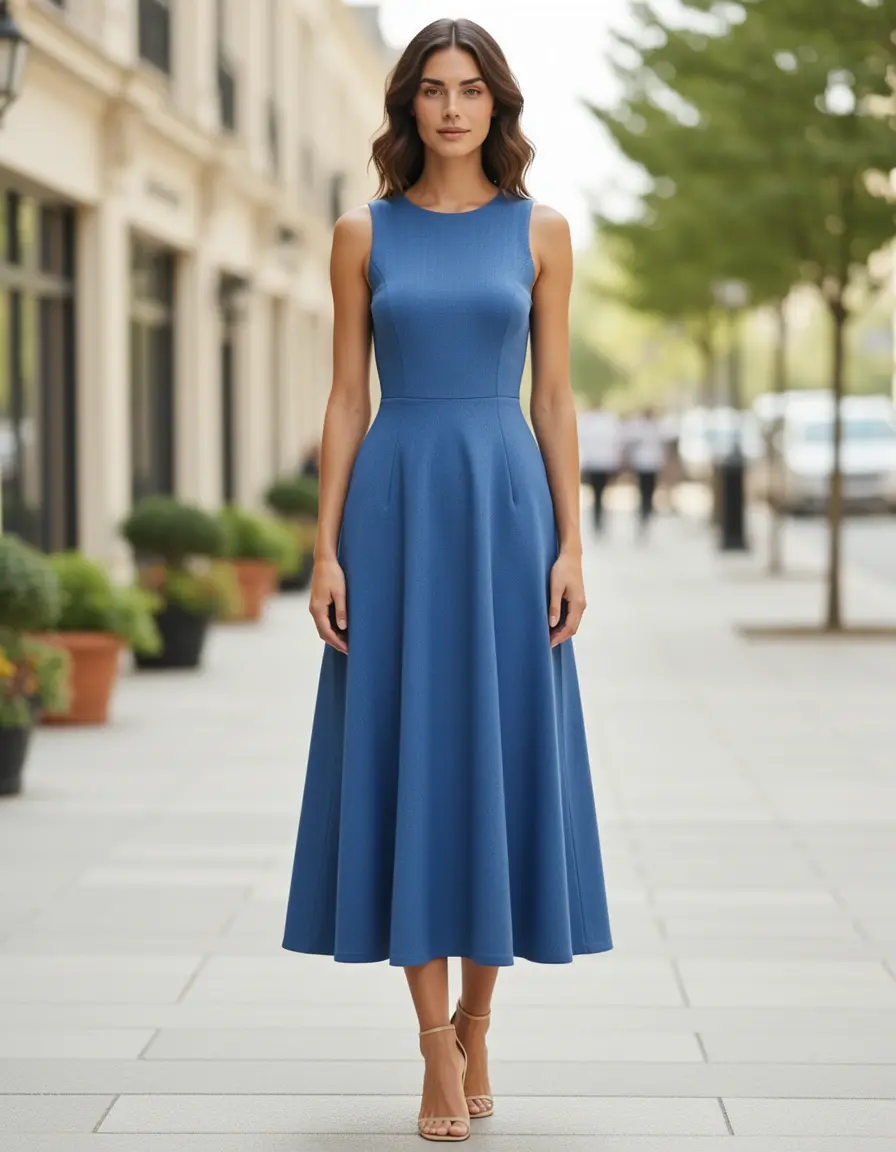 long women's A-line on woman