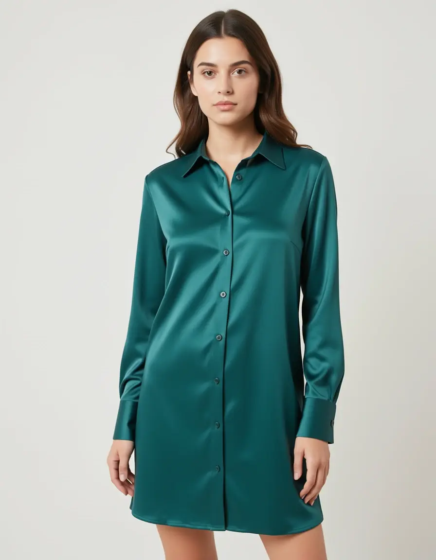 Seidenhemdkleid glänzend