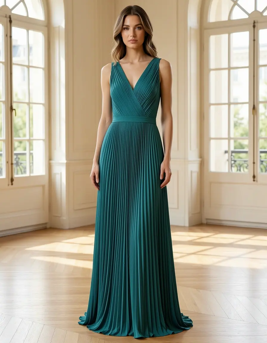 Elegantes Plisseekleid