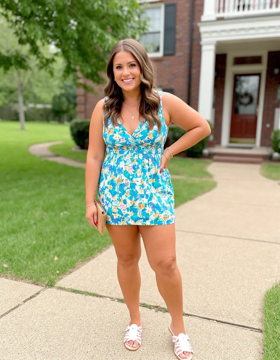 Junges Model im sommerlichen Mini Kleid