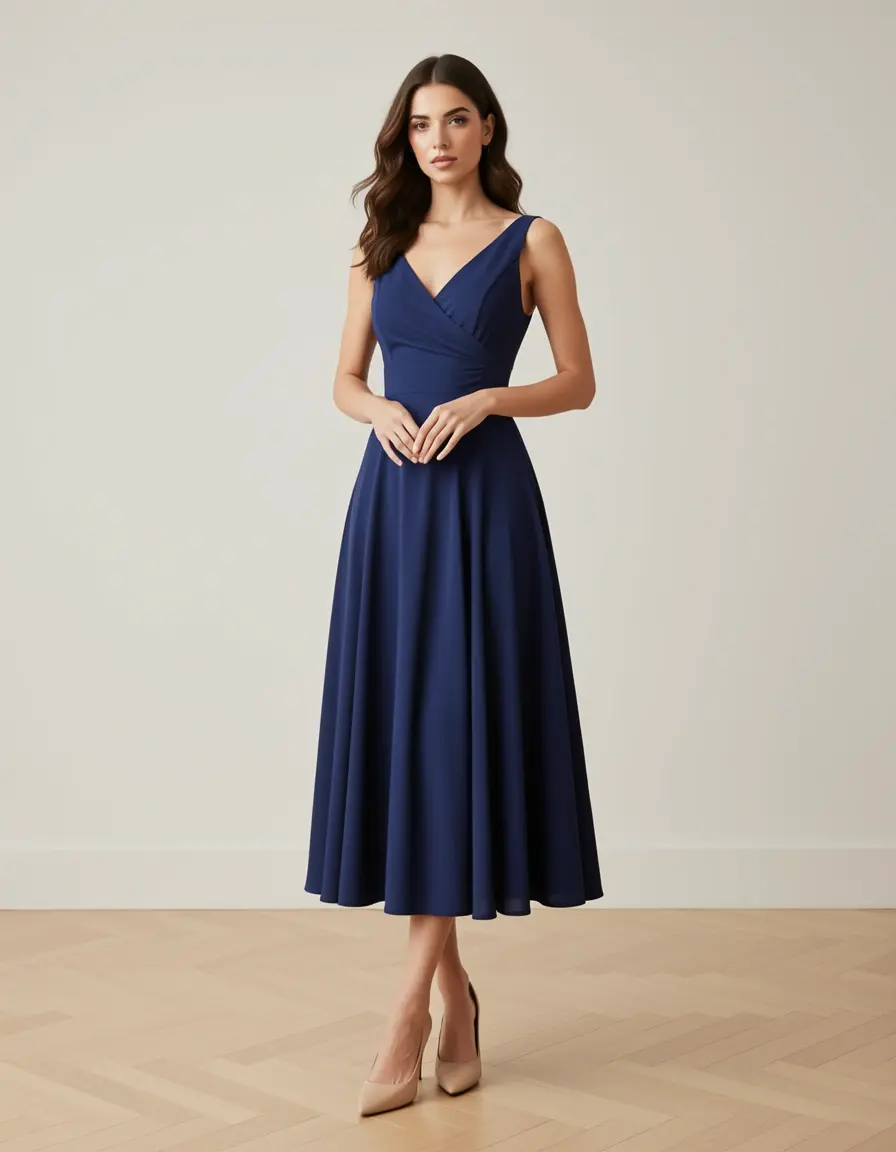 Elegant Women's Midi Kleid