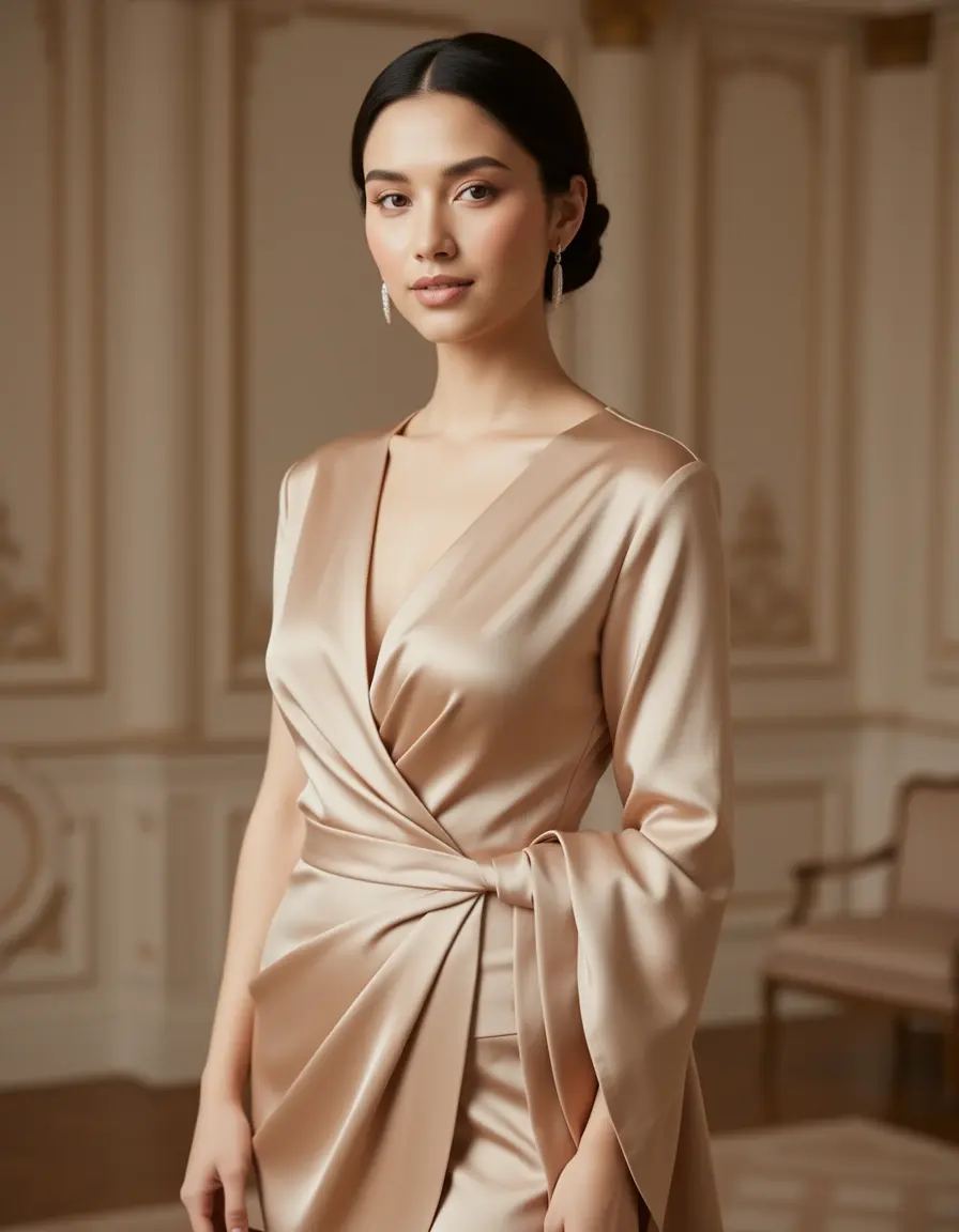Elegant Women's Wrap Wickelkleid
