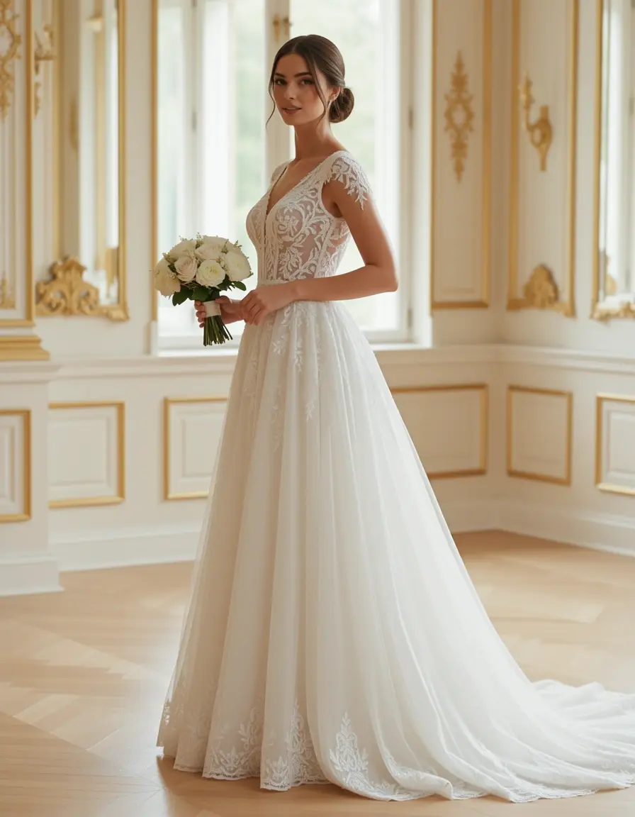 Elegantes Chiffonkleid Hochzeit Gast