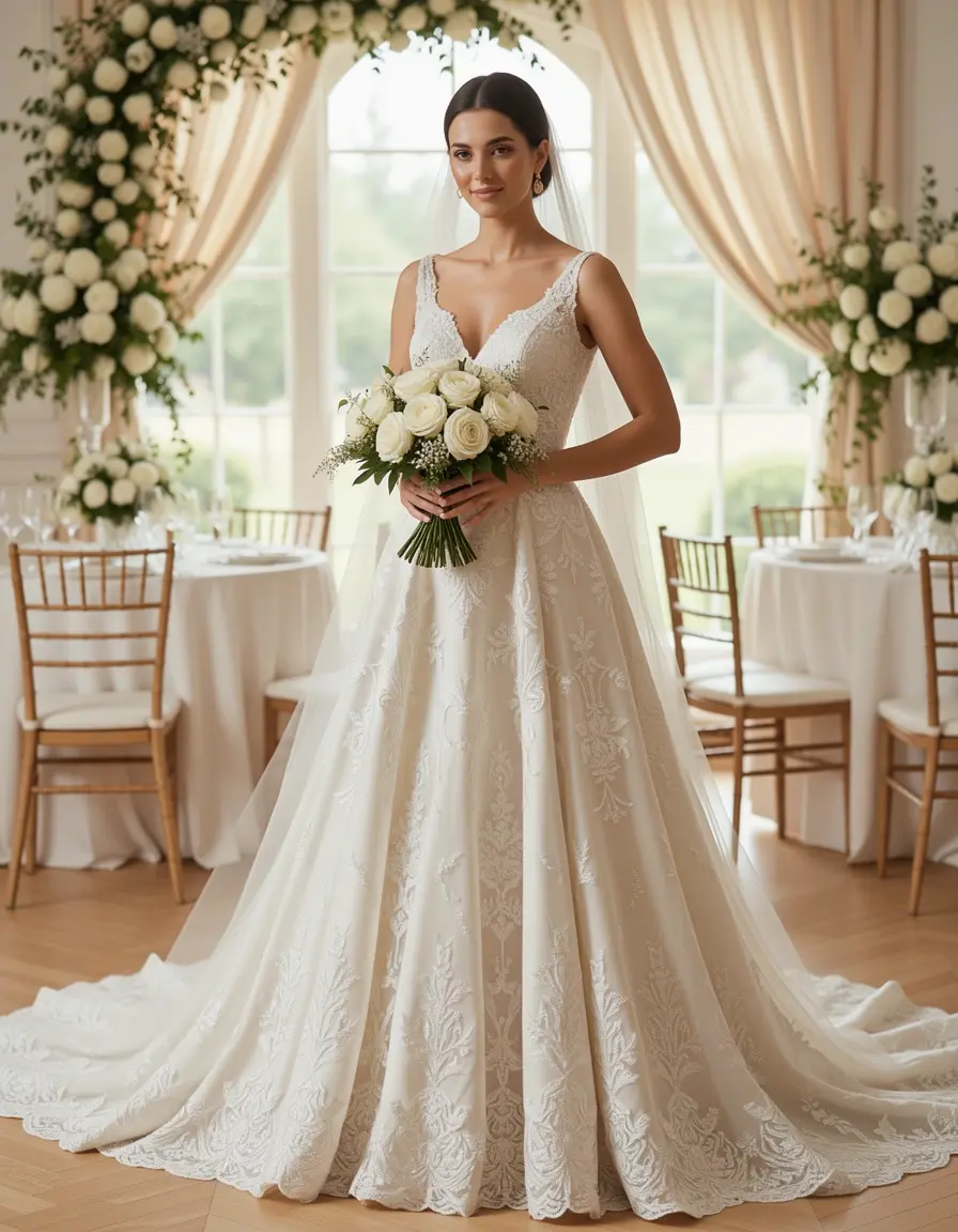 Elegantes Wickelkleid Hochzeitsgast