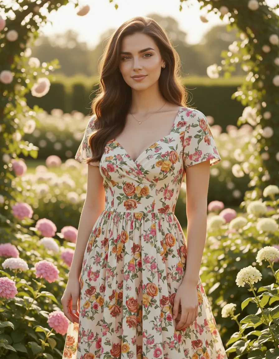 Florales elegantes Sommerkleid