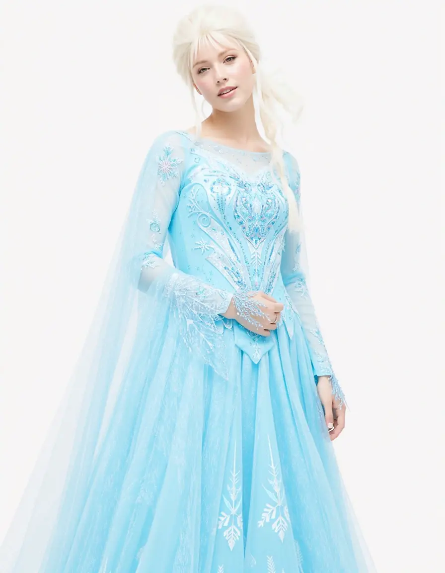 Elsa Blue Girl Dress - Klassisches eisblaues Kleid für Mädchen