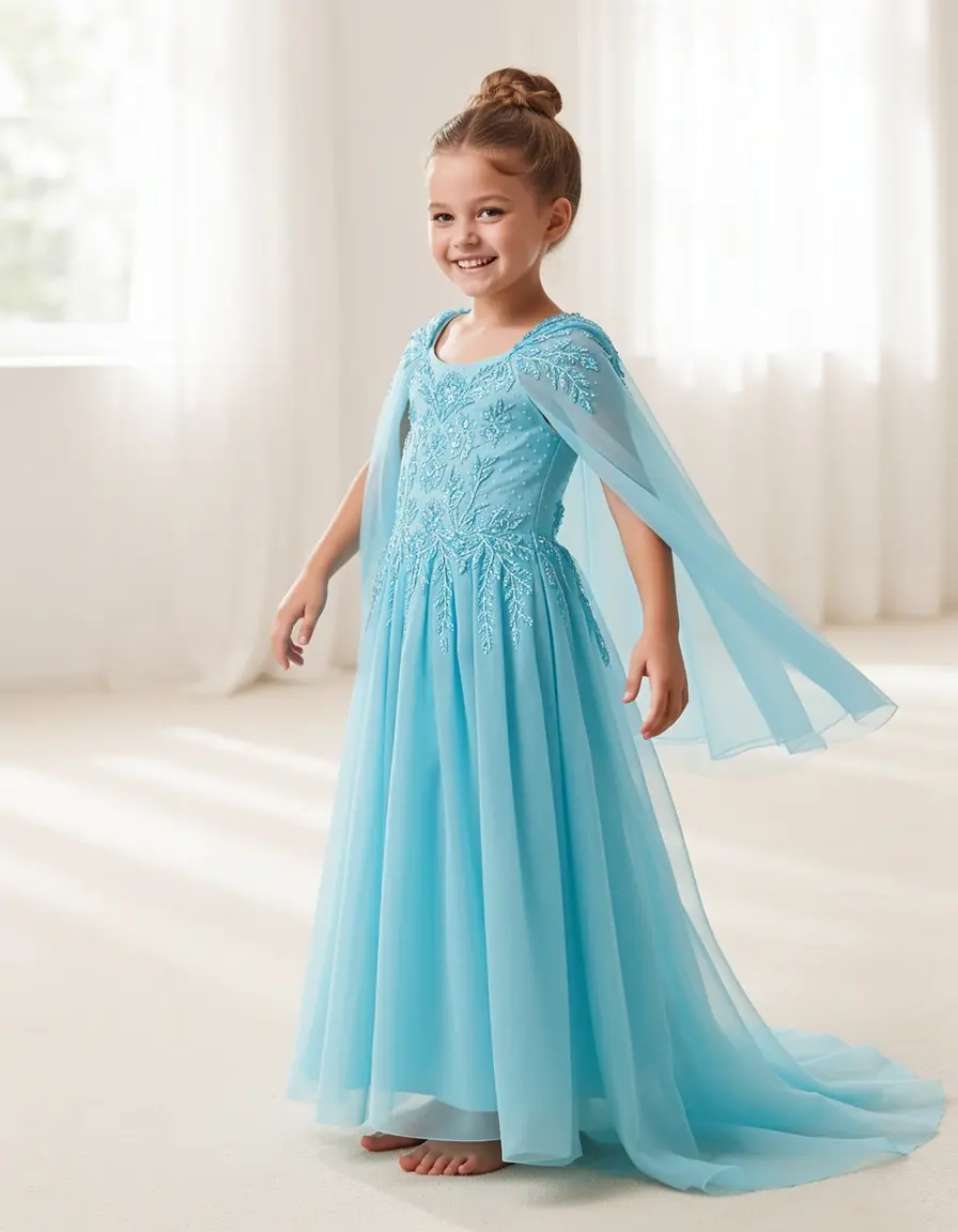 Elsa Cape Dress - Kleid mit magischem Umhang