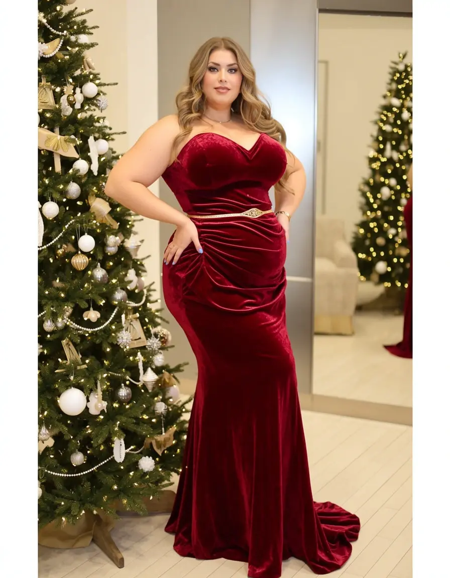 curvy festive velvet gown