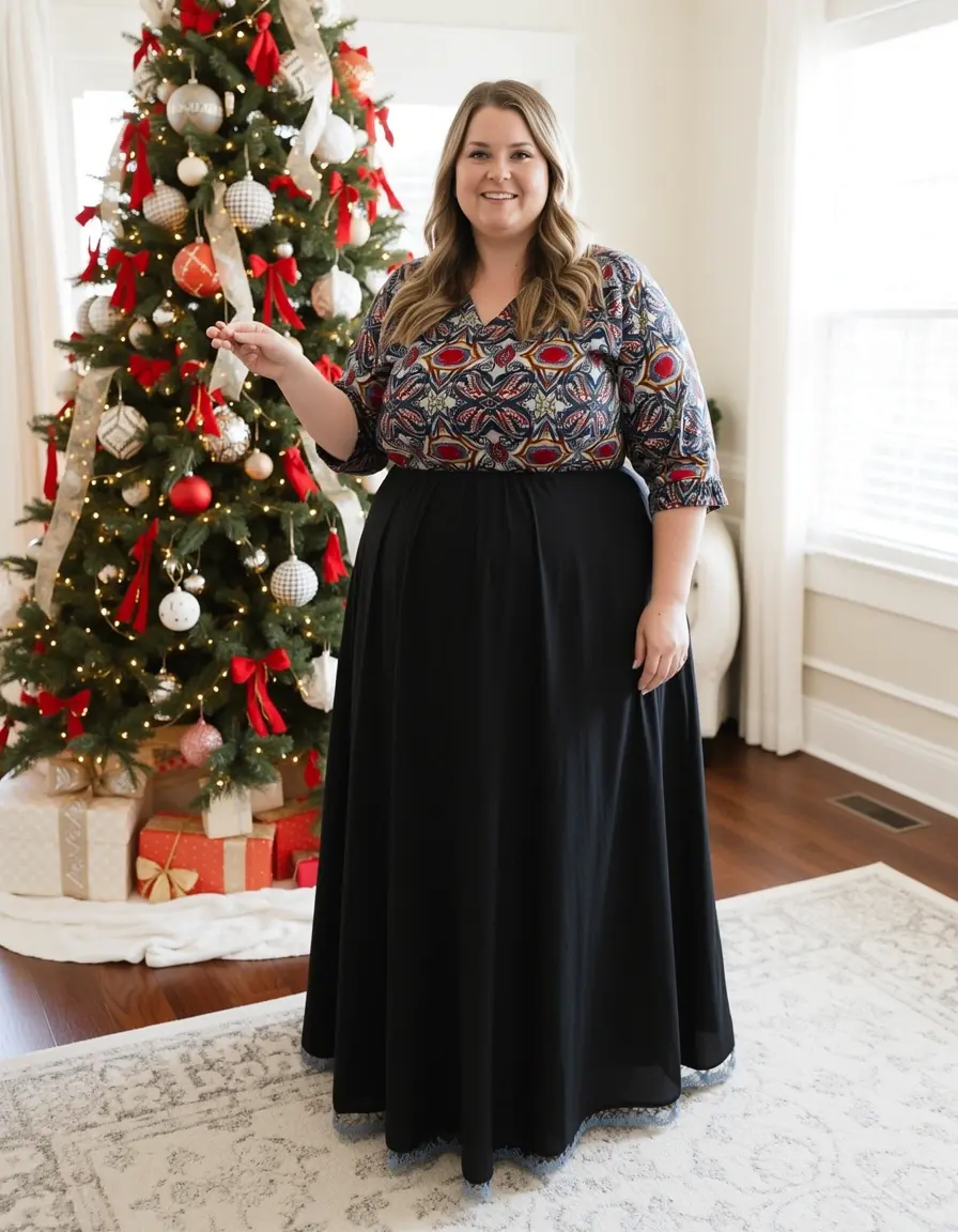 Plus Size Festive Maxi Kleid