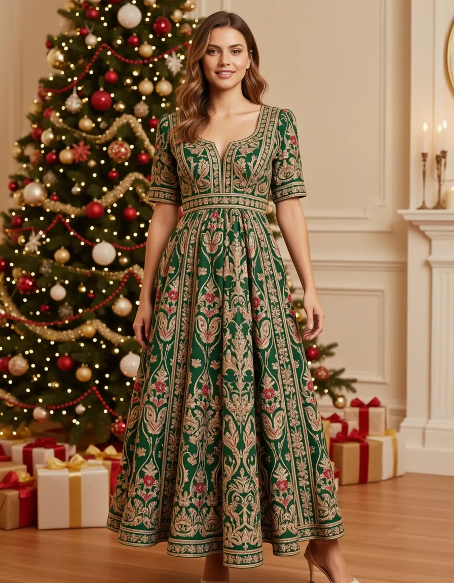 Plus Size Festive Midi Kleid