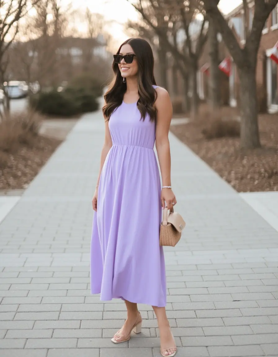 Lavender Midi Dress