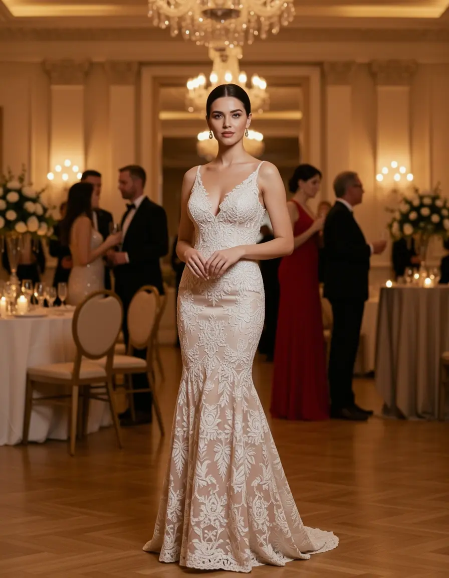 Elegantes Spitzen-Cocktailkleid
