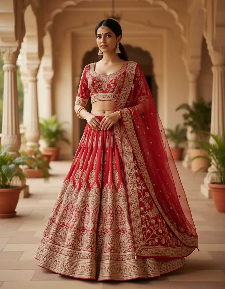 Traditionelles Ghagra Choli Fusion Kleid