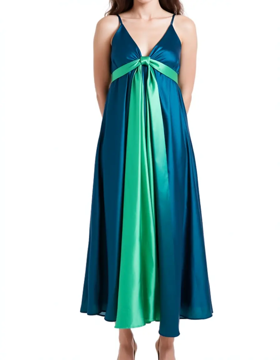 Satin Midi Kleid Trauzeugin