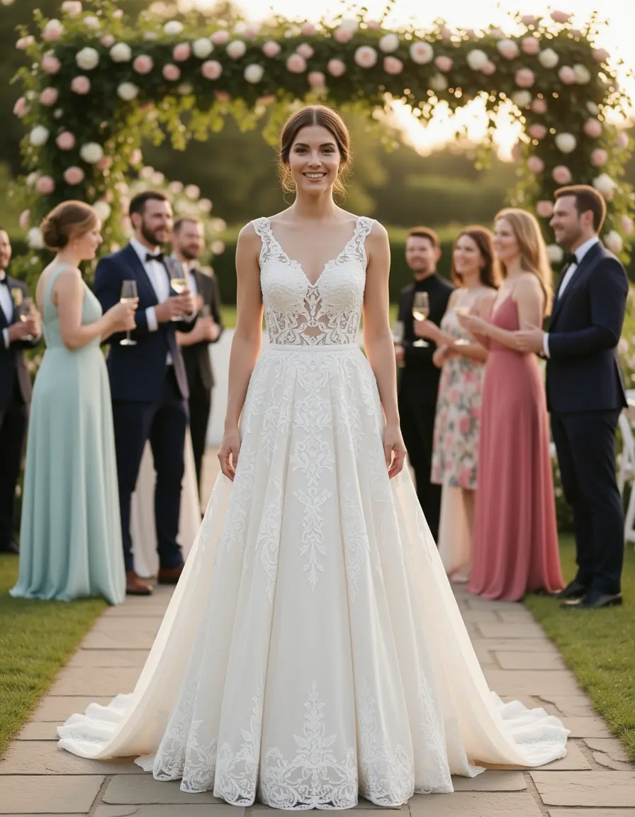 Lace A-Line Kleid für Trauzeuginnen
