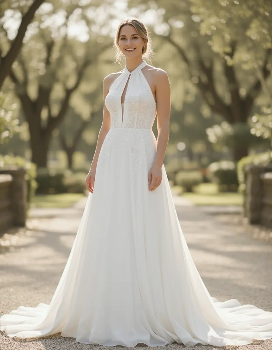 Halterneck Kleid Trauzeugin