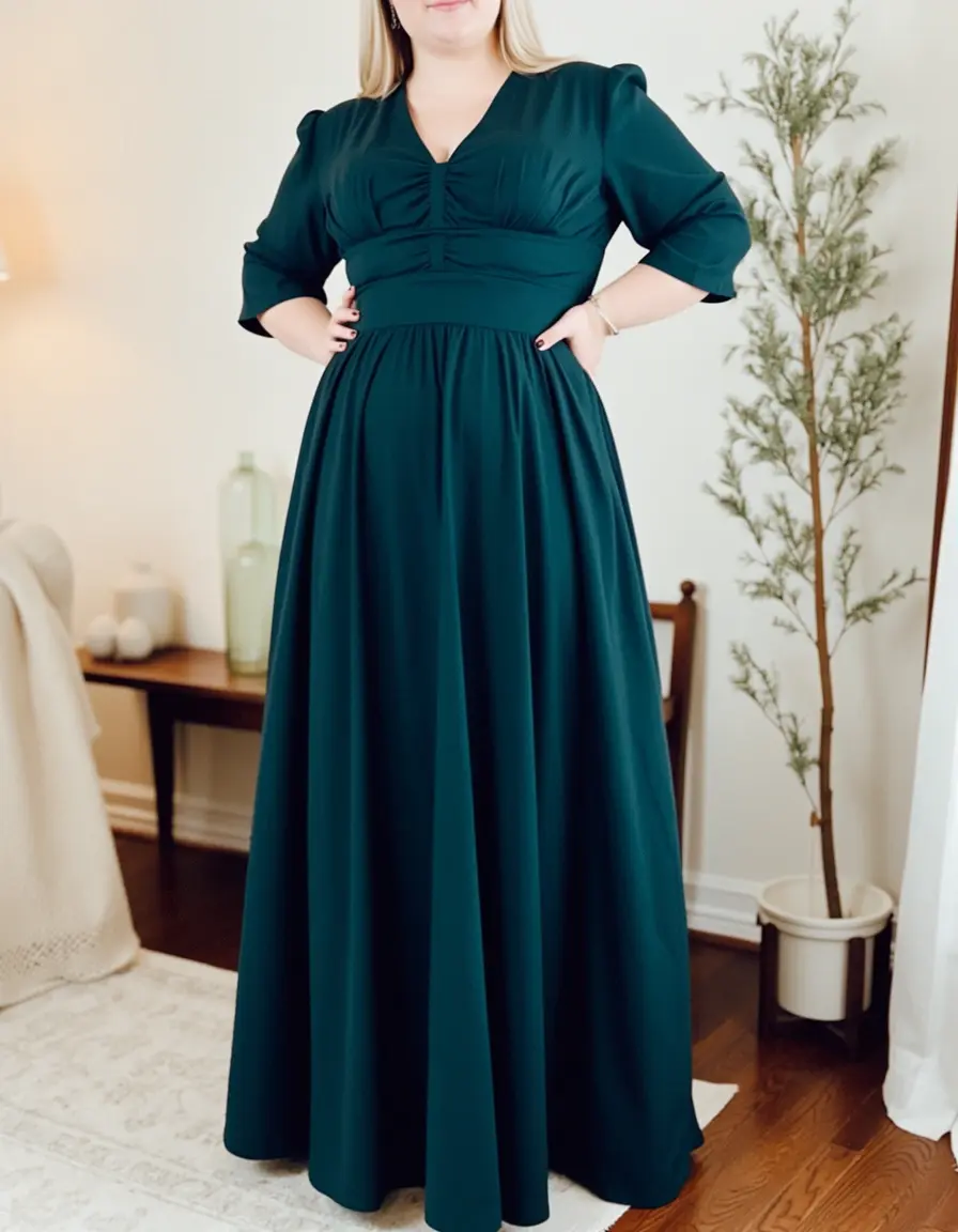 Empire Waist Maxi Dress Bauch kaschieren