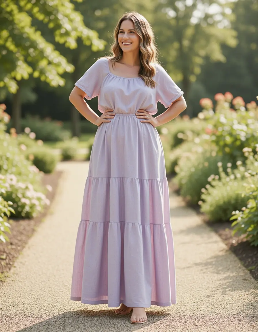 Stufen Maxikleid locker