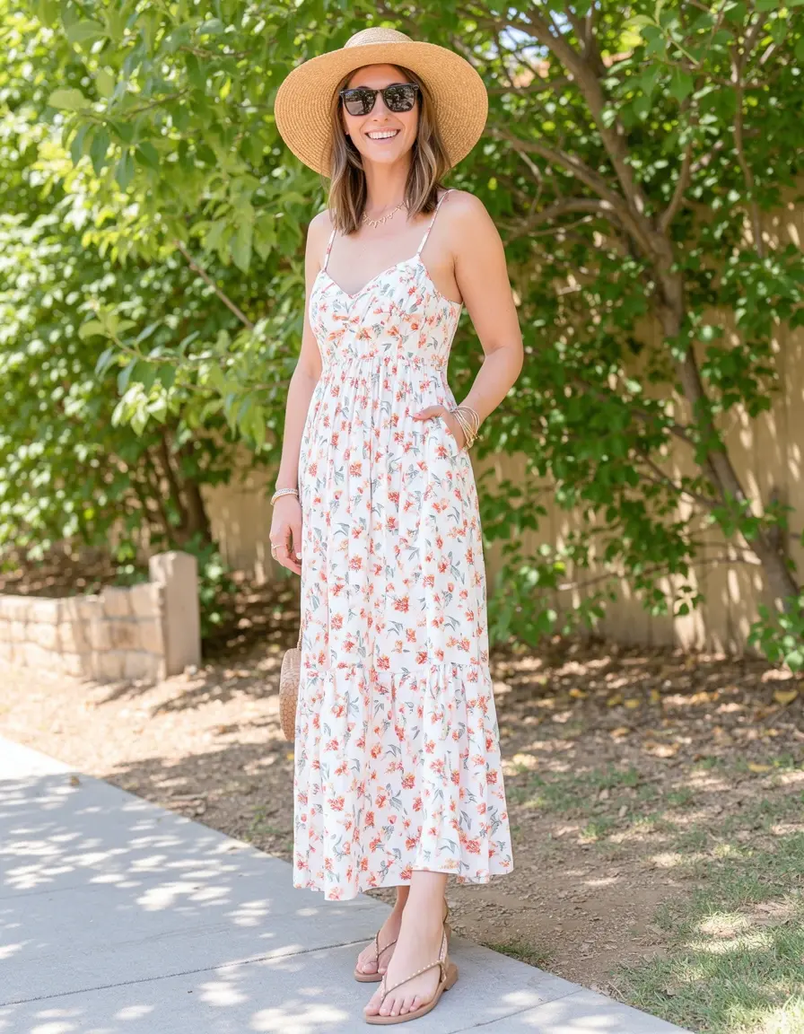 Leichtes Maxikleid mit Blumenmuster für Hochzeitsgäste