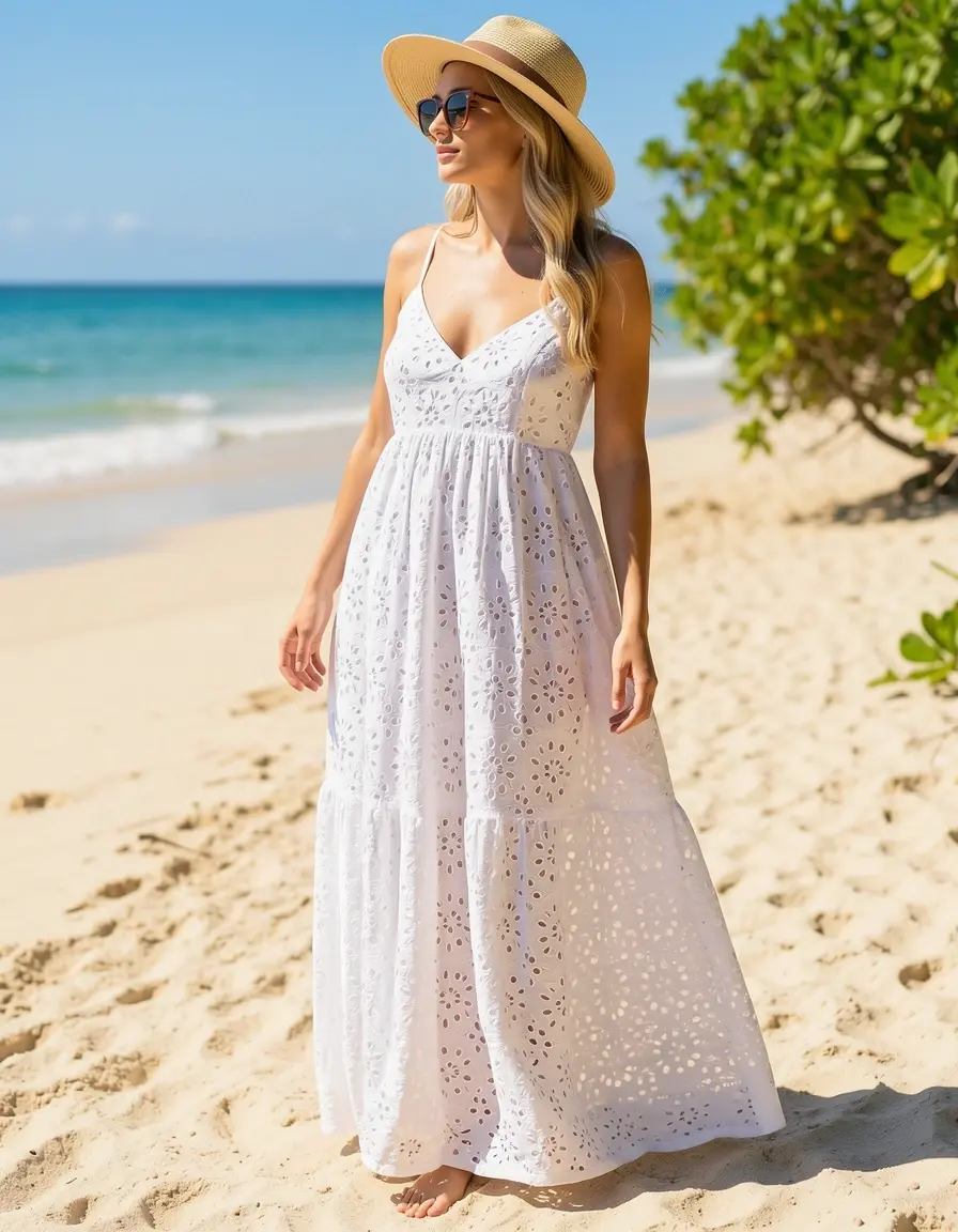Elegantes Lochspitzen-Kleid für den Sommer