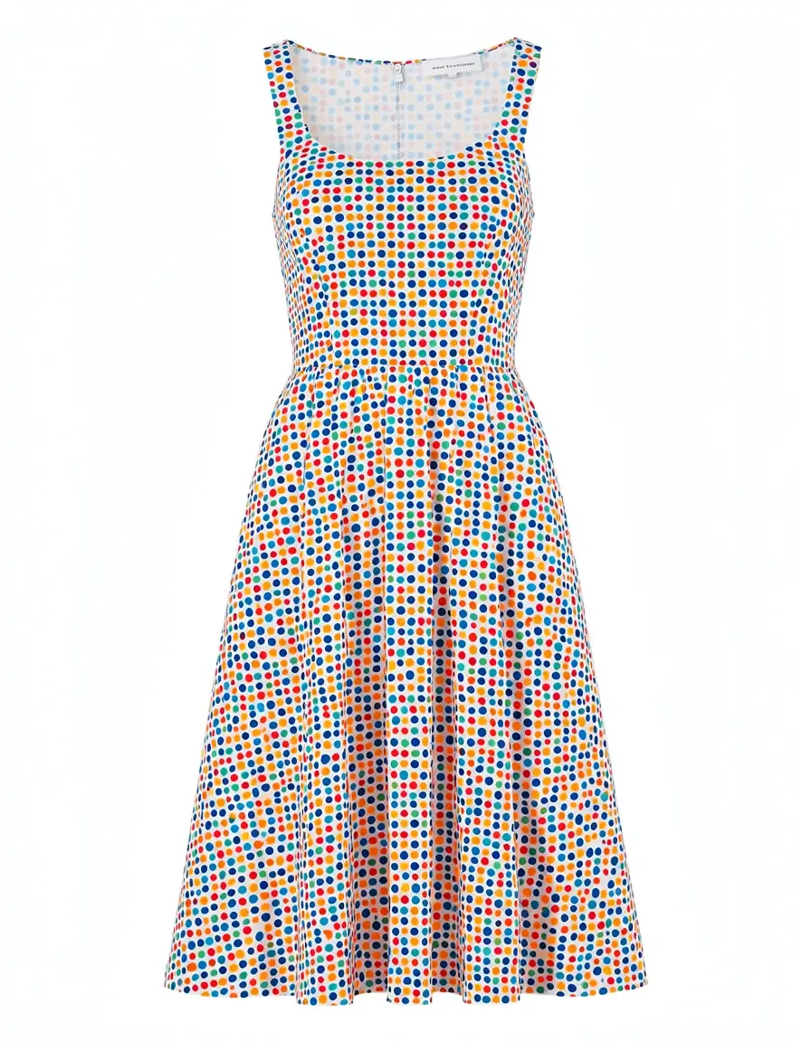 Buntes Polka Dot Kleid farbig