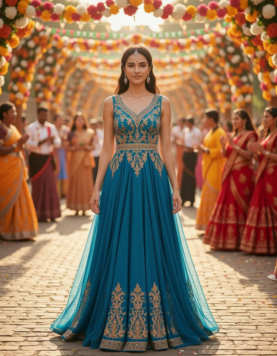 Long Chiffon Gown elegant luftig