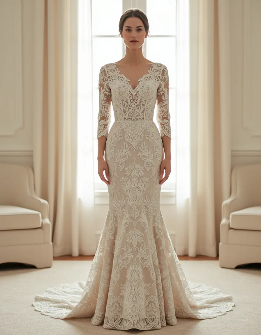 Long Lace Formal Dress Spitze festlich