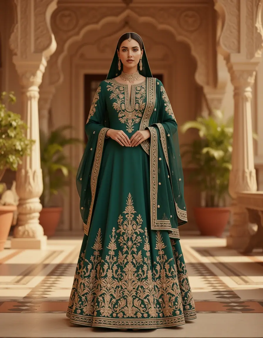 Long Embroidered Gown aufwendig bestickt