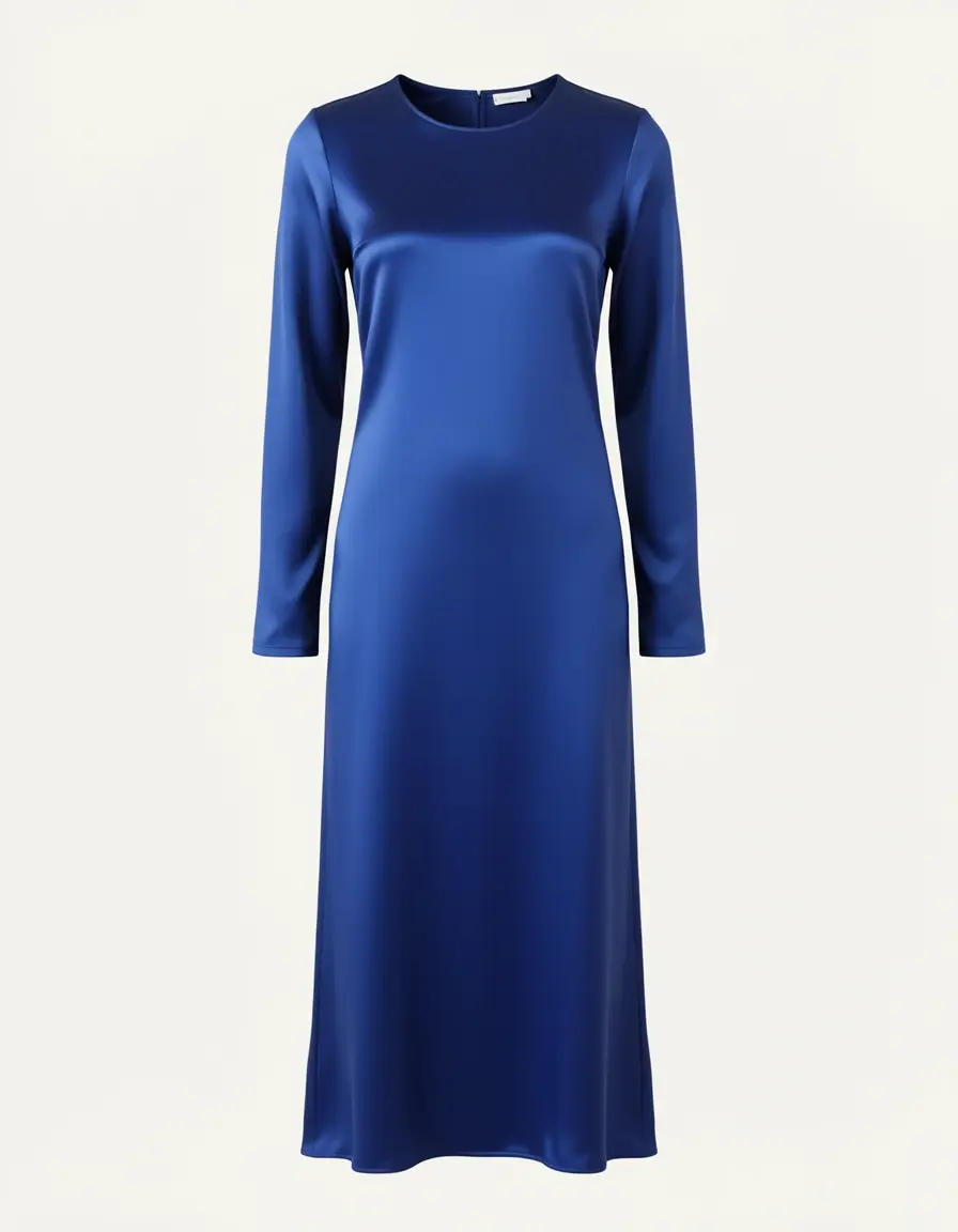 Satin Kleid festlich langarm modern