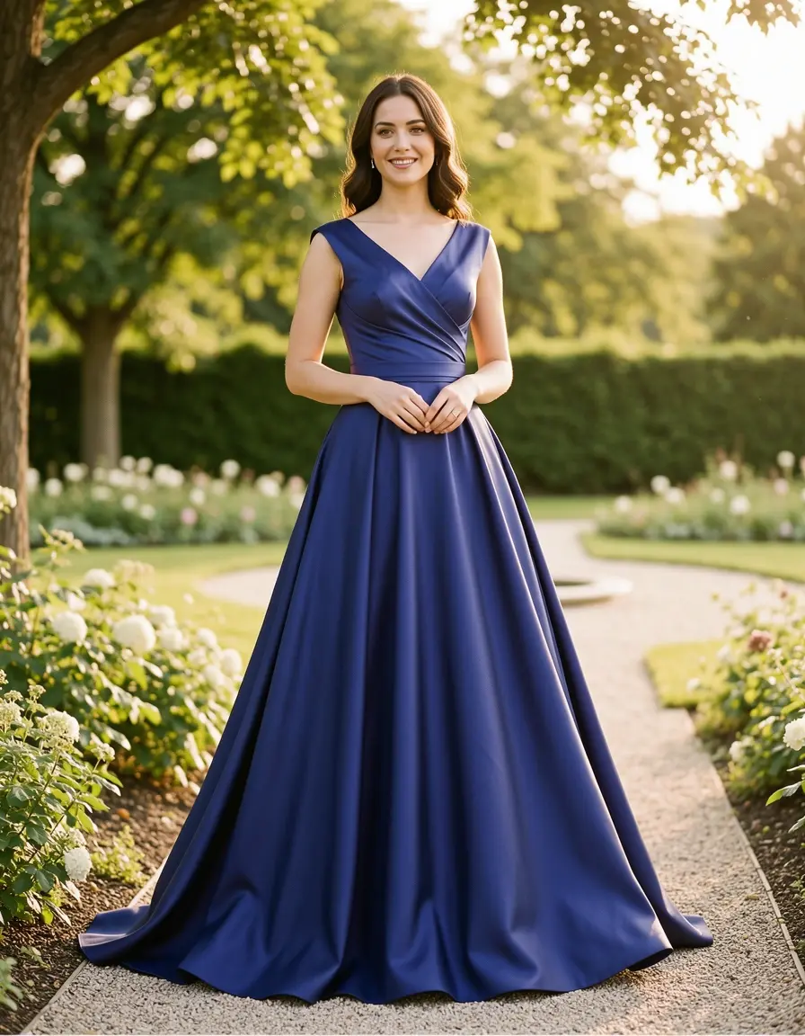 Satin Brautjungfernkleid elegant