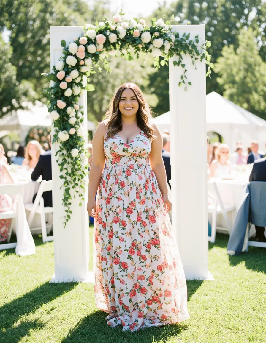 Summer Floral Maxi Kleid für Hochzeit Sommer