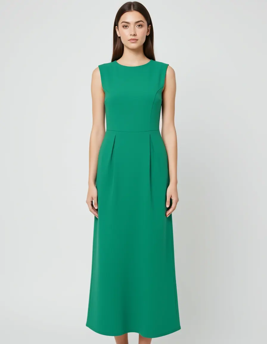 Elegant Green A-Line - Zeitloses grünes A-Linien-Kleid