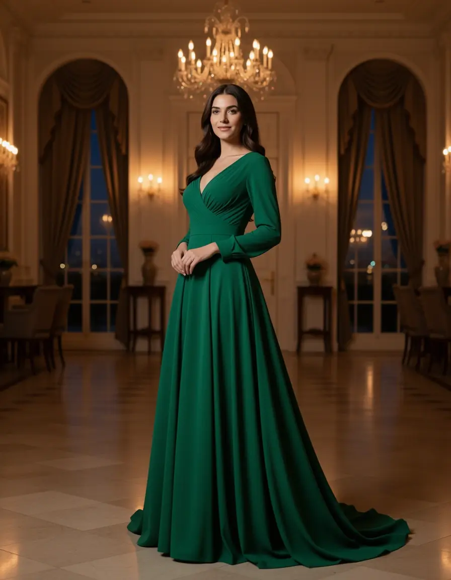 Elegant Green Evening Dress - Formelles grünes Abendkleid